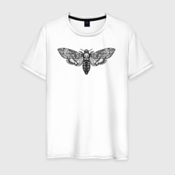 Бабочка Мёртвая голова гравюра – Мужская футболка хлопок с принтом купить со скидкой в -20%