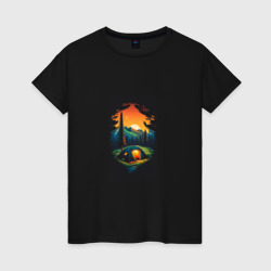 Женская футболка хлопок Отдых в горах