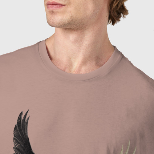 Мужская футболка хлопок Азирафель и Кроули Благие знамения, цвет пыльно-розовый - фото 6