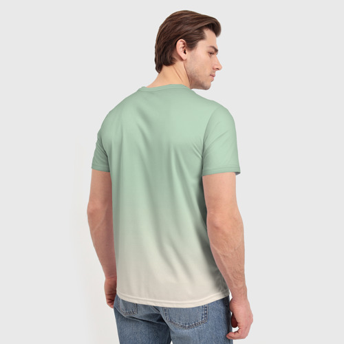 Мужская футболка 3D с принтом Заяц на фоне луны - фантазия - нейросеть, вид сзади #2
