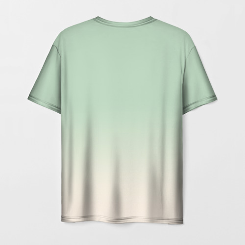 Мужская футболка 3D с принтом Заяц на фоне луны - фантазия - нейросеть, вид сзади #1