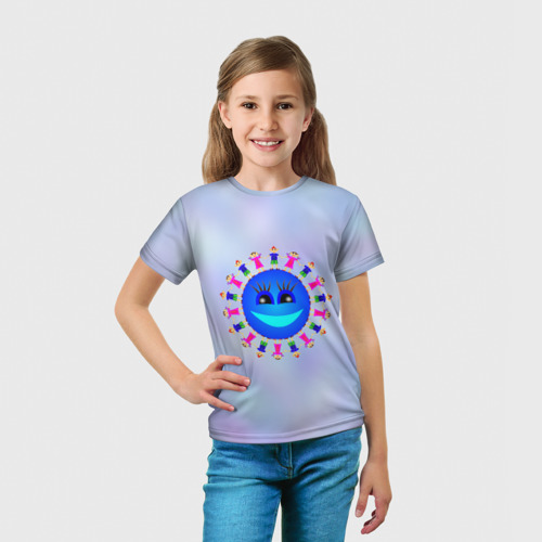 Детская футболка 3D Земля детей, цвет 3D печать - фото 5