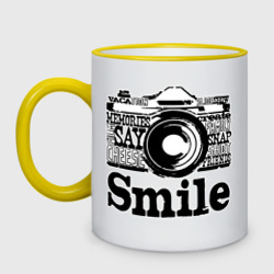 Кружка двухцветная Smile camera