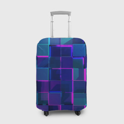 Чехол для чемодана 3D Неоновая мозаика из стекла