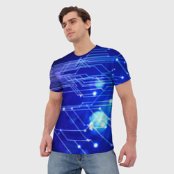 Мужская футболка 3D Потоковые линии - фото 2