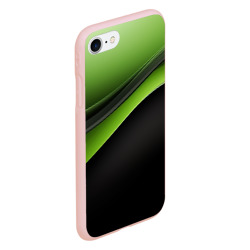 Чехол для iPhone 7/8 матовый Black green abstract - фото 2