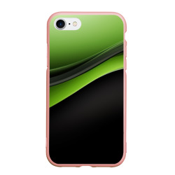 Чехол для iPhone 7/8 матовый Black green abstract