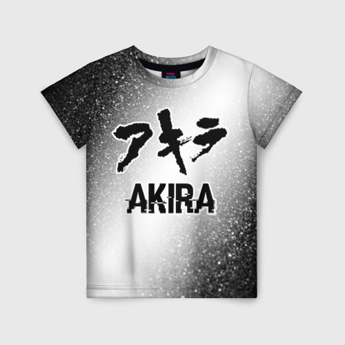 Детская футболка с принтом Akira glitch на светлом фоне, вид спереди №1
