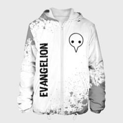 Мужская куртка 3D Evangelion glitch на светлом фоне: надпись, символ
