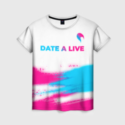 Женская футболка 3D Date A Live neon gradient style: символ сверху