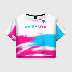 Женская футболка Crop-top 3D Date A Live neon gradient style: символ сверху