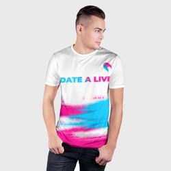 Мужская футболка 3D Slim Date A Live neon gradient style: символ сверху - фото 2