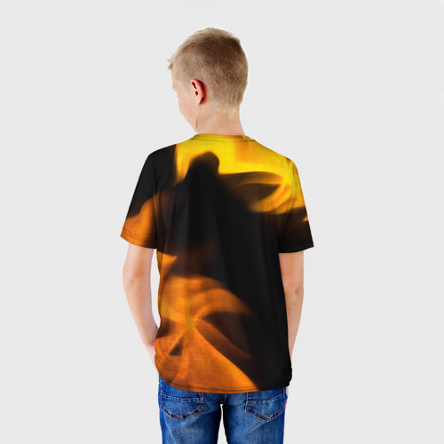Детская футболка 3D Opel - gold gradient: надпись, символ, цвет 3D печать - фото 4