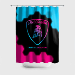 Штора 3D для ванной Lamborghini - neon gradient