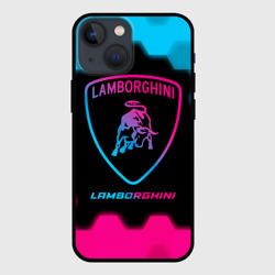 Чехол для iPhone 13 mini Lamborghini - neon gradient