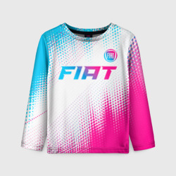 Детский лонгслив 3D Fiat neon gradient style: символ сверху