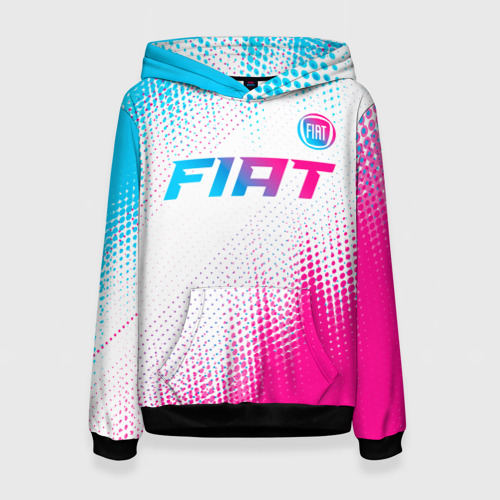 Женская толстовка 3D Fiat neon gradient style: символ сверху, цвет 3D печать