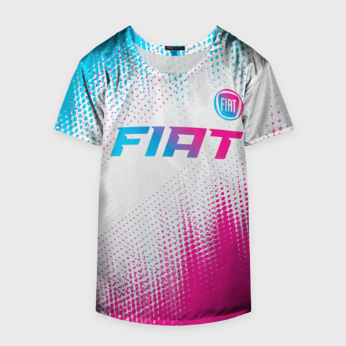 Накидка на куртку 3D Fiat neon gradient style: символ сверху, цвет 3D печать - фото 4