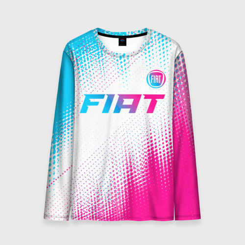 Мужской лонгслив 3D Fiat neon gradient style: символ сверху, цвет 3D печать