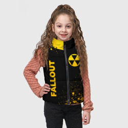 Детский жилет утепленный 3D Fallout - gold gradient: надпись, символ - фото 2