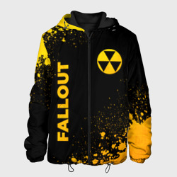 Мужская куртка 3D Fallout - gold gradient: надпись, символ