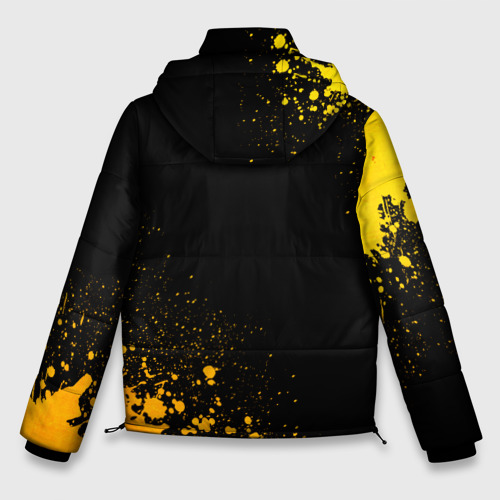 Мужская зимняя куртка 3D Fallout - gold gradient: надпись, символ, цвет черный - фото 2
