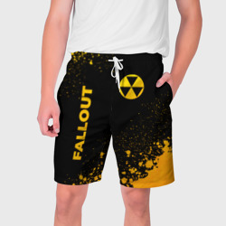 Мужские шорты 3D Fallout - gold gradient: надпись, символ