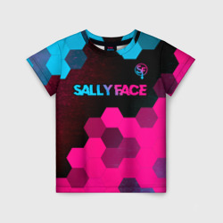 Детская футболка 3D Sally Face - neon gradient: символ сверху