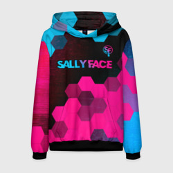 Мужская толстовка 3D Sally Face - neon gradient: символ сверху