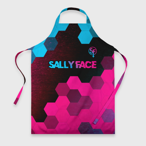 Фартук 3D Sally Face - neon gradient: символ сверху