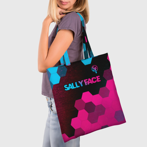 Шоппер 3D Sally Face - neon gradient: символ сверху - фото 3