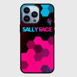 Чехол для iPhone 13 Pro Sally Face - neon gradient: символ сверху