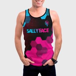 Мужская майка 3D Sally Face - neon gradient: символ сверху - фото 2