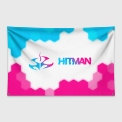 Флаг-баннер Hitman neon gradient style: надпись и символ