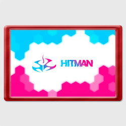 Магнит 45*70 Hitman neon gradient style: надпись и символ