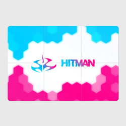 Магнитный плакат 3Х2 Hitman neon gradient style: надпись и символ
