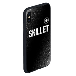 Чехол для iPhone XS Max матовый Skillet glitch на темном фоне: символ сверху - фото 2