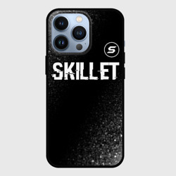 Чехол для iPhone 13 Pro Skillet glitch на темном фоне: символ сверху