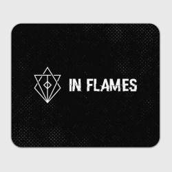 Прямоугольный коврик для мышки In Flames glitch на темном фоне: надпись и символ