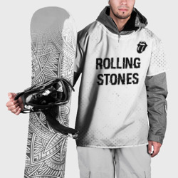 Накидка на куртку 3D Rolling Stones glitch на светлом фоне: символ сверху