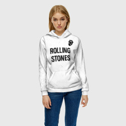 Женская толстовка 3D Rolling Stones glitch на светлом фоне: символ сверху - фото 2