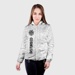 Женская куртка 3D Disturbed glitch на светлом фоне: по-вертикали - фото 2