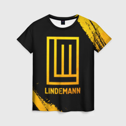 Женская футболка 3D Lindemann - gold gradient