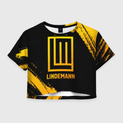 Женская футболка Crop-top 3D Lindemann - gold gradient