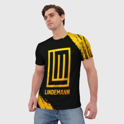 Мужская футболка 3D Lindemann - gold gradient - фото 2