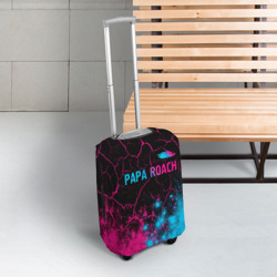 Чехол для чемодана 3D Papa Roach - neon gradient: символ сверху - фото 2