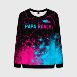 Мужской свитшот 3D Papa Roach - neon gradient: символ сверху