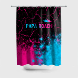 Штора 3D для ванной Papa Roach - neon gradient: символ сверху