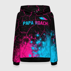 Женская толстовка 3D Papa Roach - neon gradient: символ сверху