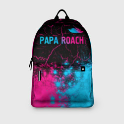 Рюкзак с принтом Papa Roach - neon gradient: символ сверху для любого человека, вид спереди №3. Цвет основы: белый